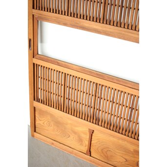 障子枠付 白木格子戸 4枚1組　L1106 