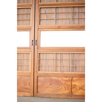 障子枠付 白木格子戸 4枚1組　L1106 