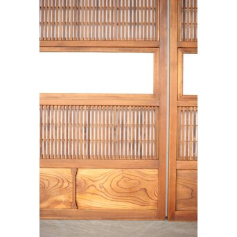 障子枠付 白木格子戸 4枚1組　L1106 