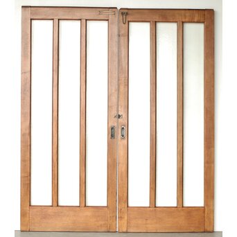 楢のプレスガラス戸 2枚1組　GD0192 ウラ