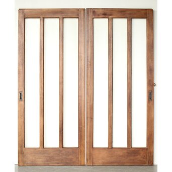 楢のプレスガラス戸 2枚1組　GD0192