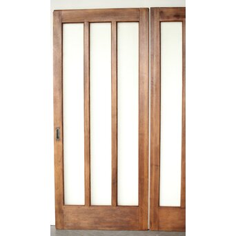 楢のプレスガラス戸 2枚1組　GD0192 