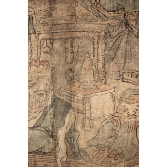 倣 与謝蕪村 文人図 絹本軸装　Z443 