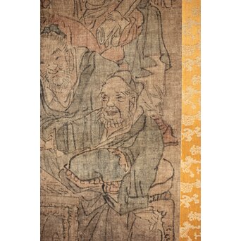 倣 与謝蕪村 文人図 絹本軸装　Z443 