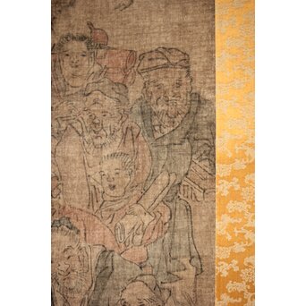 倣 与謝蕪村 文人図 絹本軸装　Z443 