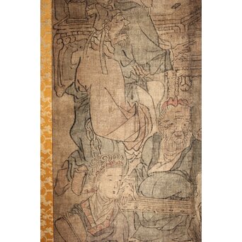 倣 与謝蕪村 文人図 絹本軸装　Z443 