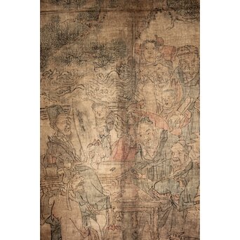 倣 与謝蕪村 文人図 絹本軸装　Z443 