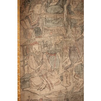 倣 与謝蕪村 文人図 絹本軸装　Z443 