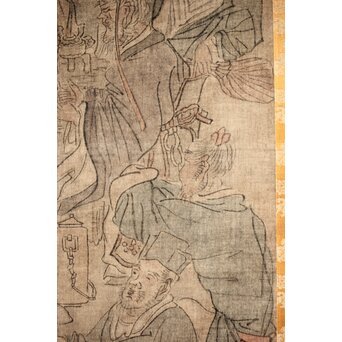 倣 与謝蕪村 文人図 絹本軸装　Z443 