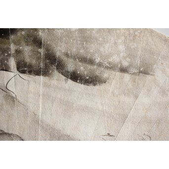 倣 河鍋暁斎 風神図 紙本扇面　Z445 