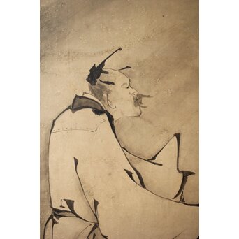 倣 雲谷等顔 仙人図 半双紙本屏風　Z446 