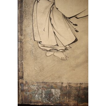 倣 雲谷等顔 仙人図 半双紙本屏風　Z446 