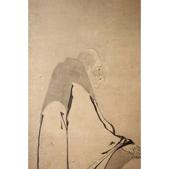 倣 雲谷等顔 仙人図 半双紙本屏風　Z446 