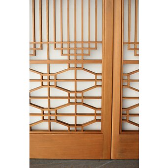 ガラス入 組子書院 4枚1組　R0357 