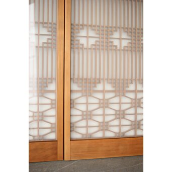 ガラス入 組子書院 4枚1組　R0357 