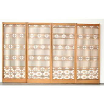 ガラス入 組子書院 4枚1組　R0357