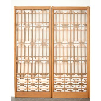 ガラス入 組子書院 4枚1組　R0357 