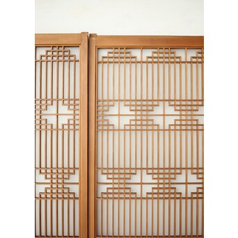 ガラス入 組子書院 4枚1組　R0357 