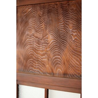 一枚板とダイアガラスの戸 2枚1組　B1049 