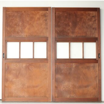 一枚板とダイアガラスの戸 2枚1組　B1049