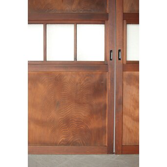 一枚板とダイアガラスの戸 2枚1組　B1049 