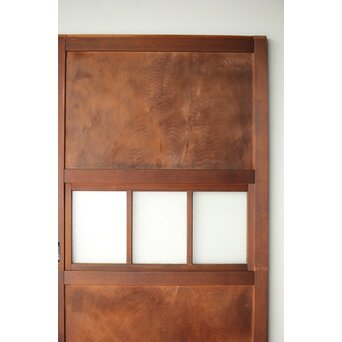 一枚板とダイアガラスの戸 2枚1組　B1049 上下それぞれに一枚板　厚みがあります