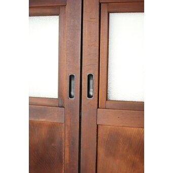 一枚板とダイアガラスの戸 2枚1組　B1049 