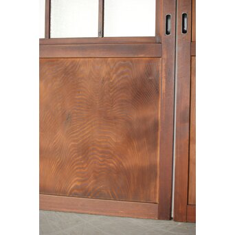 一枚板とダイアガラスの戸 2枚1組　B1049 