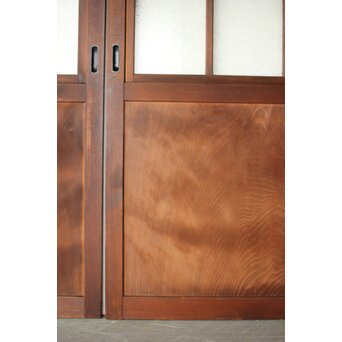 一枚板とダイアガラスの戸 2枚1組　B1049 