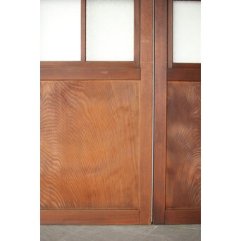 一枚板とダイアガラスの戸 2枚1組　B1049 