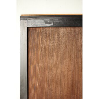 紅葉に鹿 唐人図 板絵板戸 2枚1組　B1050 