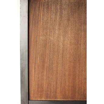 紅葉に鹿 唐人図 板絵板戸 2枚1組　B1050 