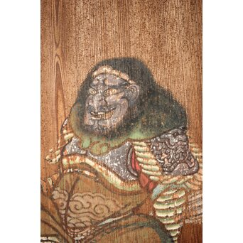 紅葉に鹿 唐人図 板絵板戸 2枚1組　B1050 悪そうですね　構図検証中