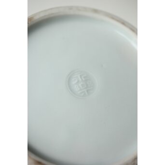 永楽善五郎 赤絵龍耳花入 即中斎箱 永楽桃色真田紐　P424 