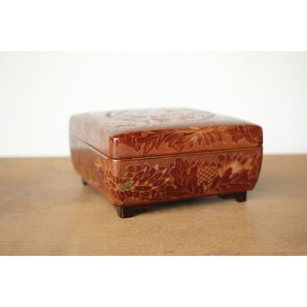 村上三彩彫 堆漆彫菓子器　Q342 