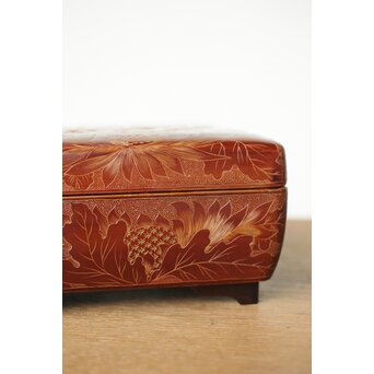 村上三彩彫 堆漆彫菓子器　Q342 