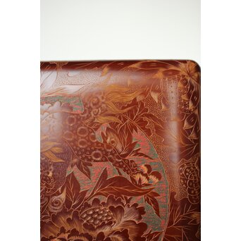 村上三彩彫 堆漆彫菓子器　Q342 