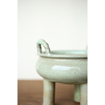 加賀瑞山 萬古焼青磁香炉　P425 