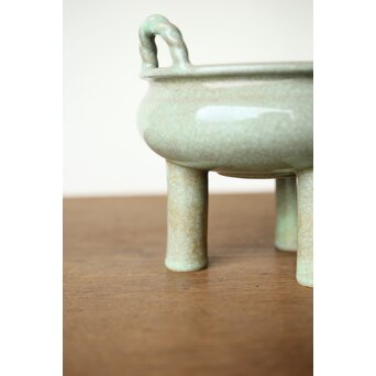 加賀瑞山 萬古焼青磁香炉　P425 