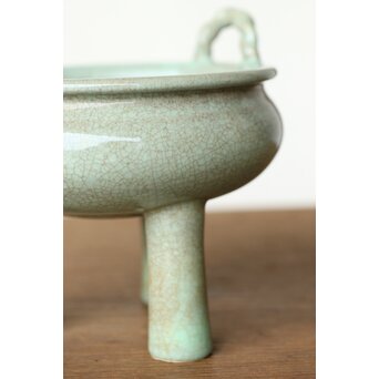 加賀瑞山 萬古焼青磁香炉　P425 