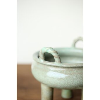 加賀瑞山 萬古焼青磁香炉　P425 
