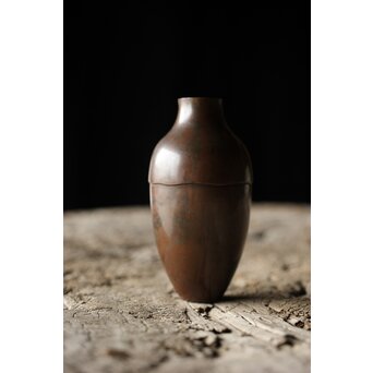 金谷五郎三郎 緋雲銅 一輪生 共箱　M384 