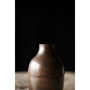 金谷五郎三郎 緋雲銅 一輪生 共箱　M384 