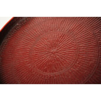 平壌府 松寿堂 紙捻漆器 山形茶盆/煎茶盆 朝鮮工芸 共箱　Q343 