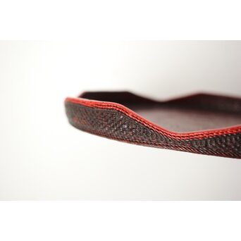 平壌府 松寿堂 紙捻漆器 山形茶盆/煎茶盆 朝鮮工芸 共箱　Q343 