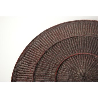 平壌府 松寿堂 紙捻漆器 山形茶盆/煎茶盆 朝鮮工芸 共箱　Q343 