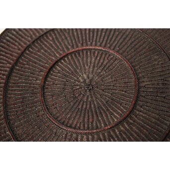 平壌府 松寿堂 紙捻漆器 山形茶盆/煎茶盆 朝鮮工芸 共箱　Q343 