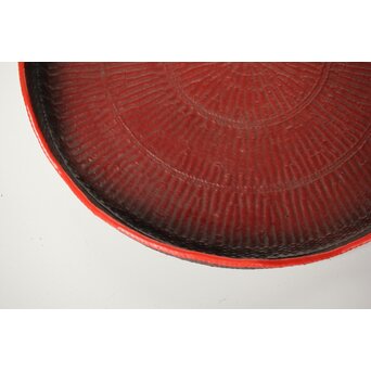 平壌府 松寿堂 紙捻漆器 山形茶盆/煎茶盆 朝鮮工芸 共箱　Q343 