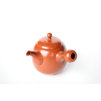 常滑 吉川雪堂作 壺堂刻 合作 朱泥細密彫急須 皇太子殿下御成婚記念　P428 