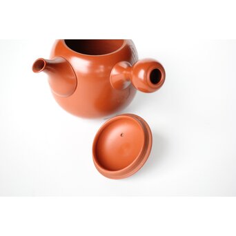 常滑 吉川雪堂作 壺堂刻 合作 朱泥細密彫急須 皇太子殿下御成婚記念　P428 